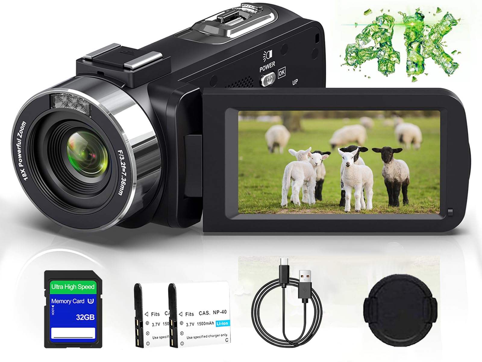 【完動品】4K ULTRA HD CAMCORDER ビデオカメラ　動作確認済み Amazon | 4K Video Camera Camcorder 48MP UHD WiFi IR Night